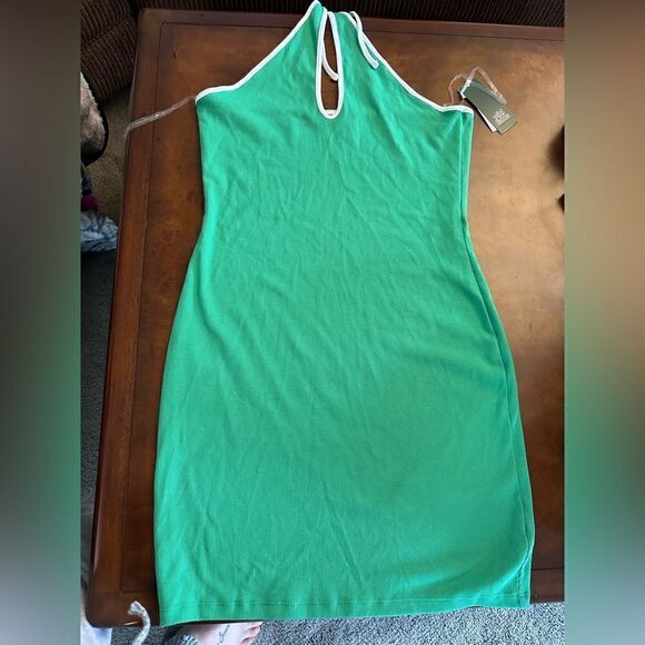 Wild Fable Jade Green Ribbed Knit Bodycon Dress NWT XS or XXL - Picture 5 of 6